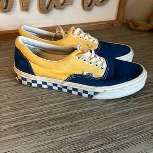 Yellow and Blue Checkered Vans 9W 7.5M
